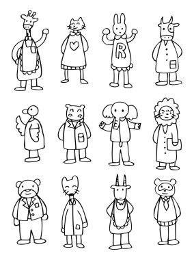 cute cartoon animal doctor clipart