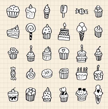 hand draw cake element clipart