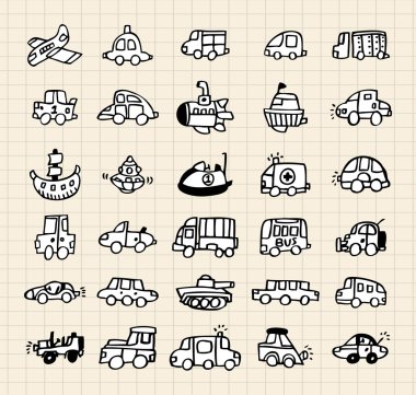 hand draw car element clipart