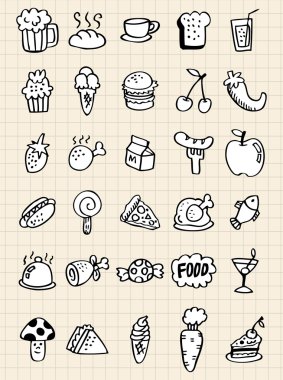 doodle food drink,hand draw clipart