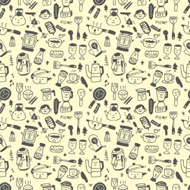 seamless pattern funny cartoon clipart