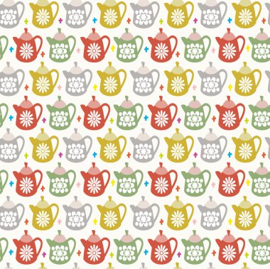 teapot seamless pattern clipart