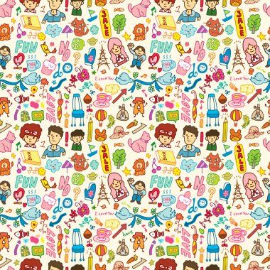 cute cartoon seamless pattern,vector illustration clipart