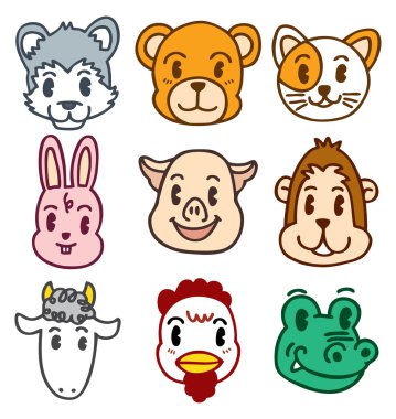 cartoon animal head clipart