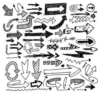 doodle arrow set clipart