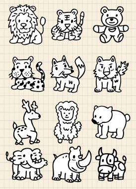 cute cartoon animal icon clipart