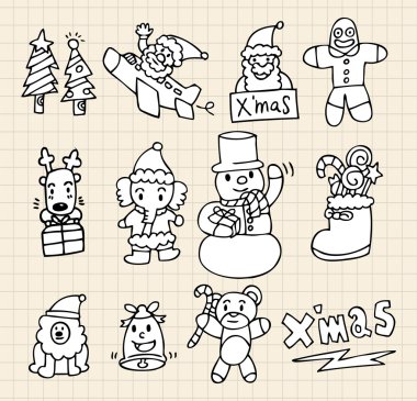 Christmas doodle clipart