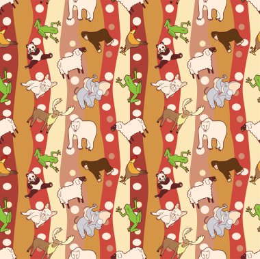 seamless animal pattern clipart