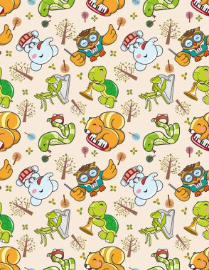 seamless animal pattern clipart