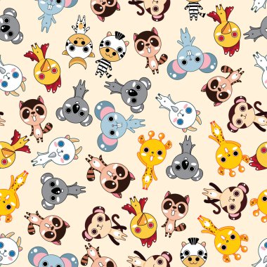 seamless animal pattern clipart