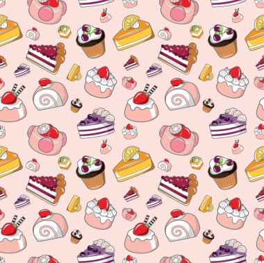 seamless cake pattern clipart