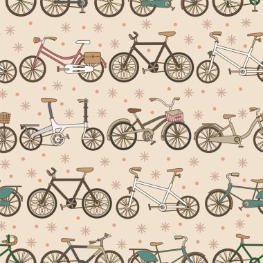 seamless bicycle pattern clipart