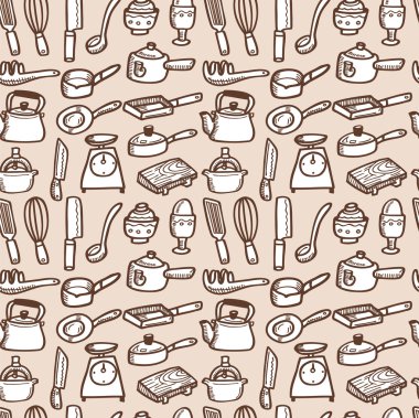 seamless kitchen pattern clipart