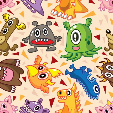 seamless monster pattern clipart