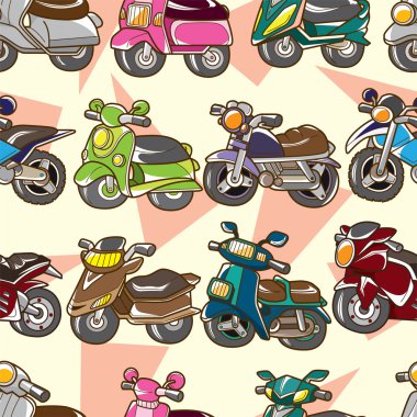 seamless motorcycle pattern clipart