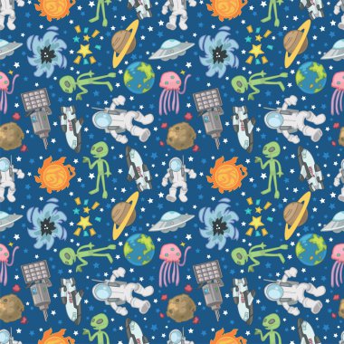 seamless Space pattern clipart