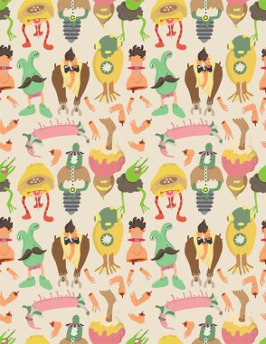 seamless monster pattern clipart