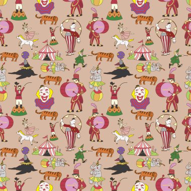 seamless circus pattern clipart