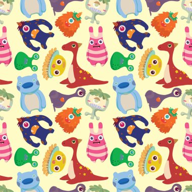 seamless monster pattern clipart