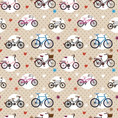 seamless bicycle pattern clipart