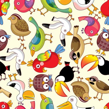 seamless bird pattern clipart