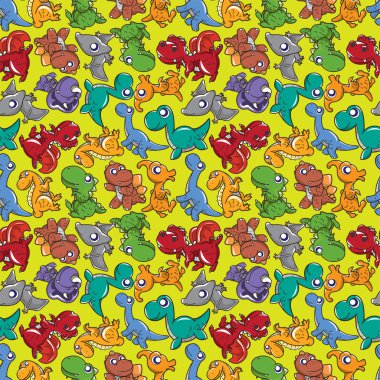 seamless Dinosaurs pattern clipart