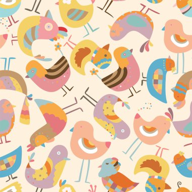 seamless bird pattern clipart