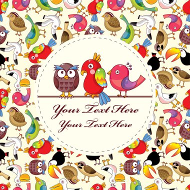 Cartoon bird card clipart