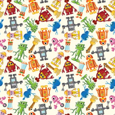 seamless robot pattern clipart