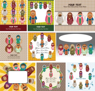 cartoon Arabian peopl card clipart