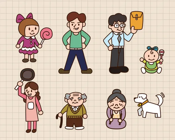 Família de desenhos animados bonito — Vetor de Stock