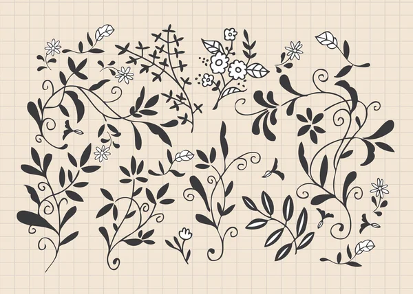 Ruční kreslení květin — Stockový vektor