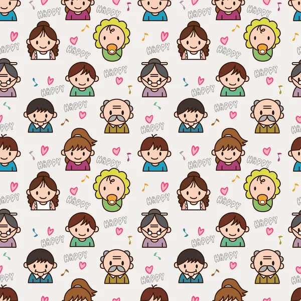 Seamless cute family pattern,vector illustration — Stock Vector