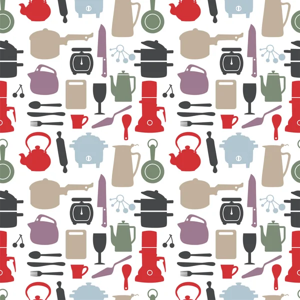 Motif de cuisine sans couture, illustration vectorielle — Image vectorielle