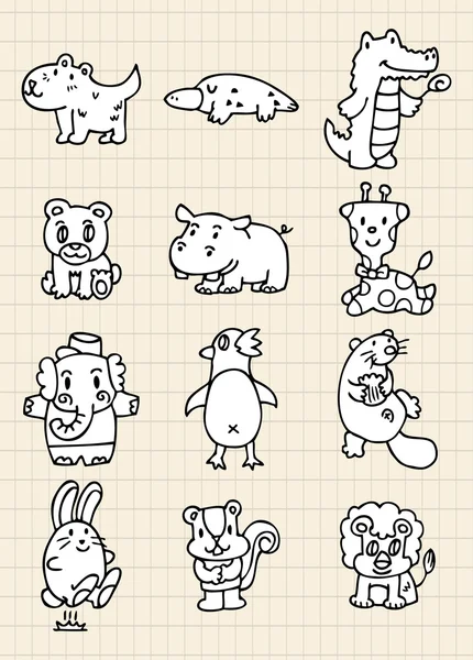 Mano disegnare animale carino — Vettoriale Stock