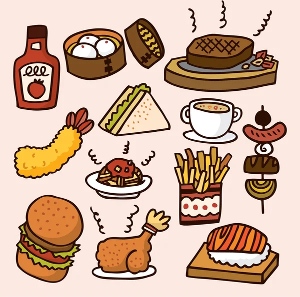 Nourriture dessin animé mignon — Image vectorielle