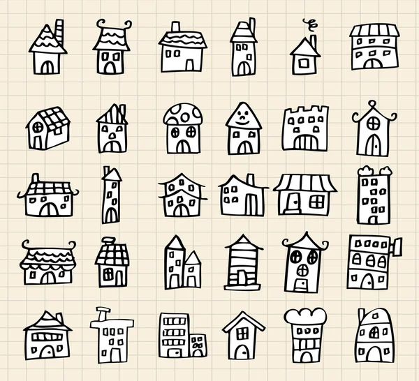 Ruční kreslení roztomilý domeček — Stockový vektor