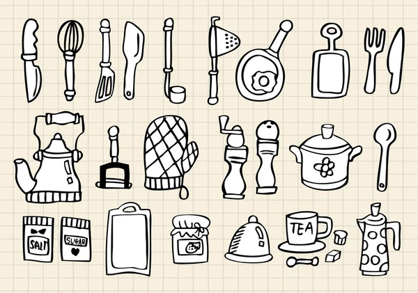 Elemento de cozinha, desenho à mão —  Vetores de Stock