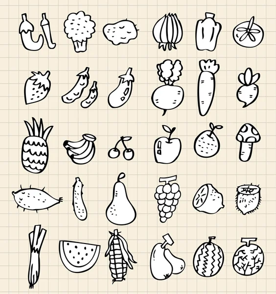 Dibujar a mano verduras — Vector de stock