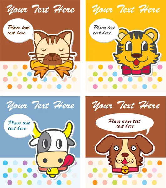 Cute animal card — Stock Vector