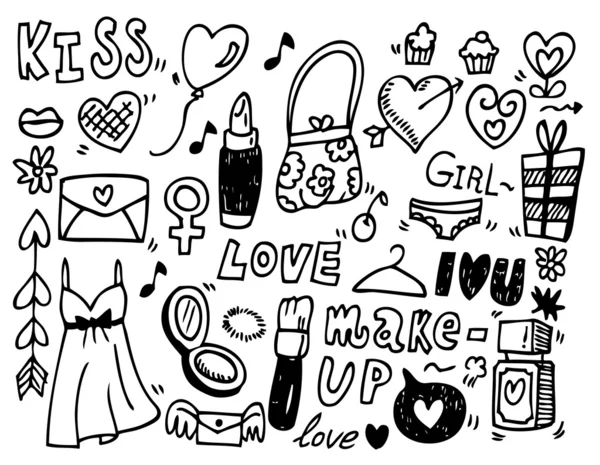 Amor doodle —  Vetores de Stock