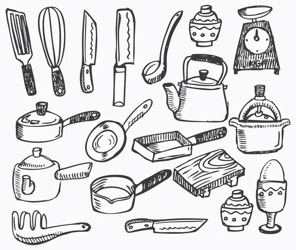 Kitchen element,hand draw — Stock Vector