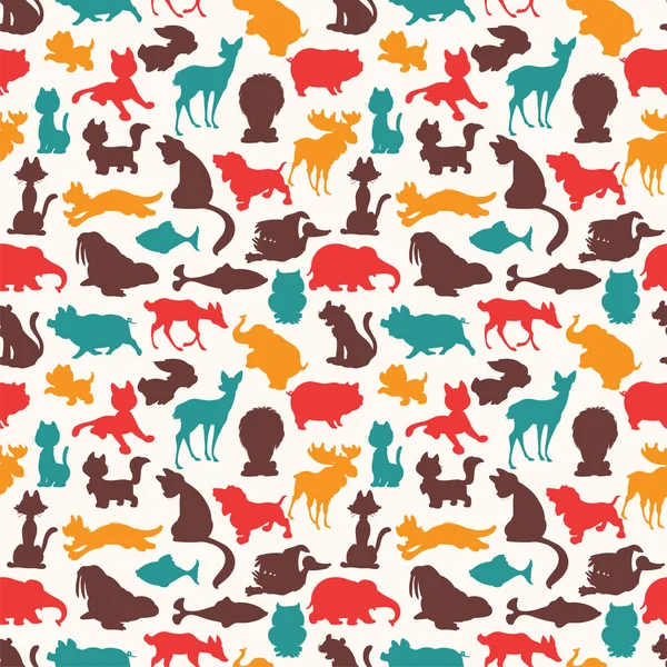 Seamless mönster djur — Stock vektor