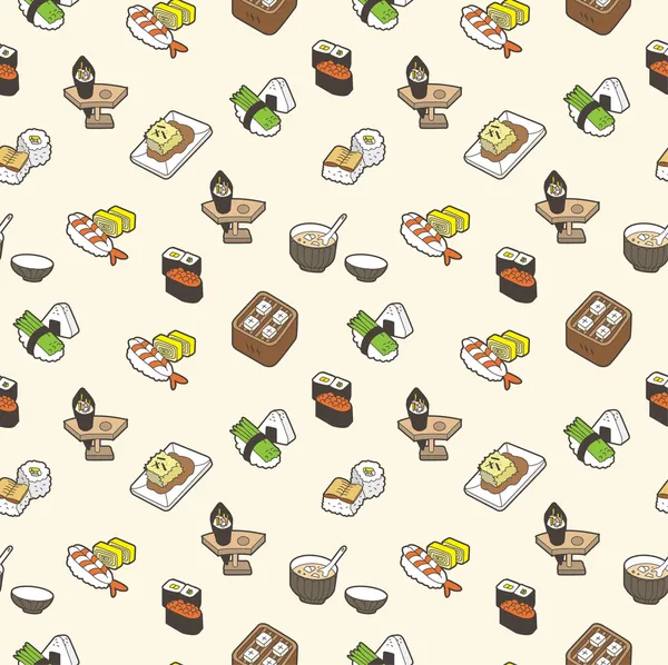 寿司のシームレスなパターン — ストックベクタ