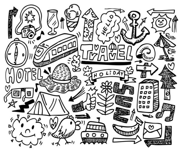 Doodle travel — Stock Vector
