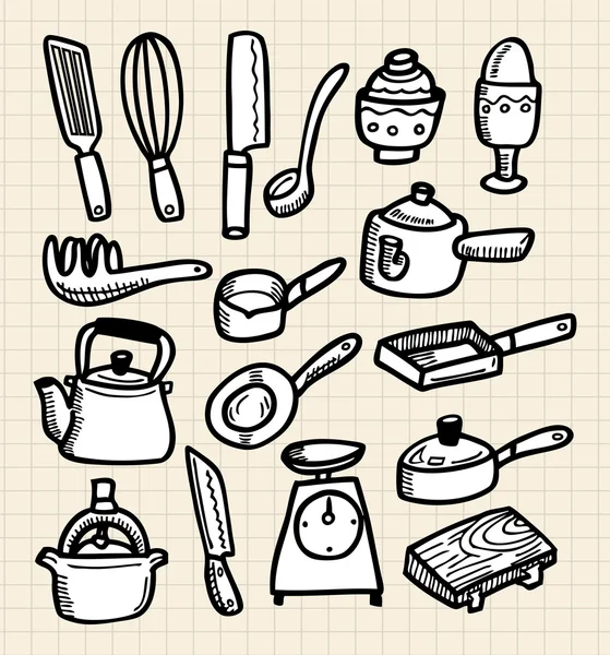 Doodle keuken — Stockvector
