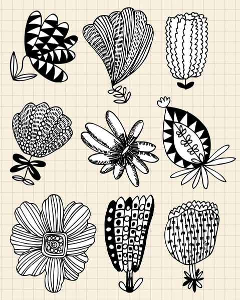 Main dessiner fleur — Image vectorielle
