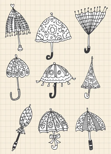 Regenschirm-Doodle — Stockvektor