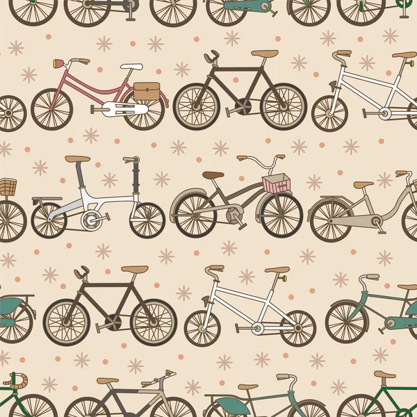 Bezszwowe rowerów wzór — Wektor stockowy