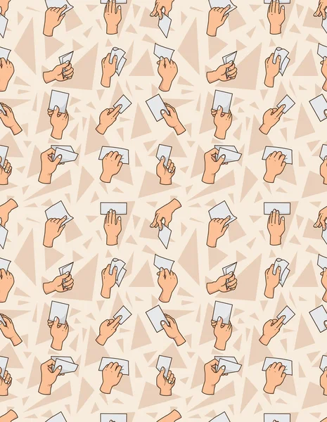 Modèle de carte à main sans couture — Image vectorielle